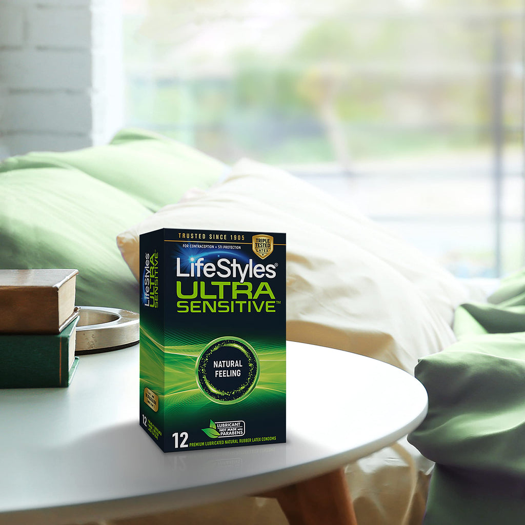 Ultra Sensitive Lubricated Latex Condoms, 12 Count P7405