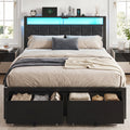 Full Size Bed Frame with Upholstered Headboard and 2 Storage Drawers I859490