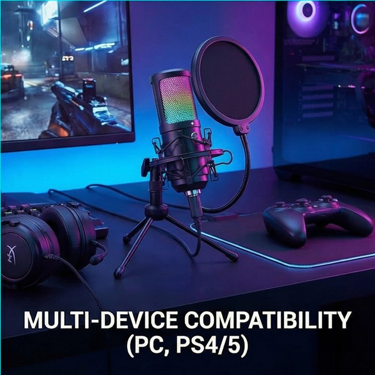 USB Condenser Gaming Mic with Shock Mount C980771
