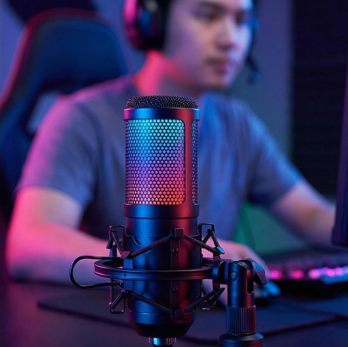 USB Condenser Gaming Mic with Shock Mount C980771