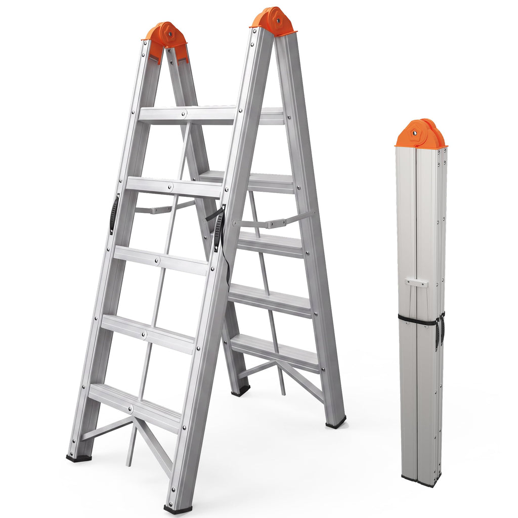 Aluminum Foldable 5-Step Ladder with Wide Anti-Slip Pedal G404