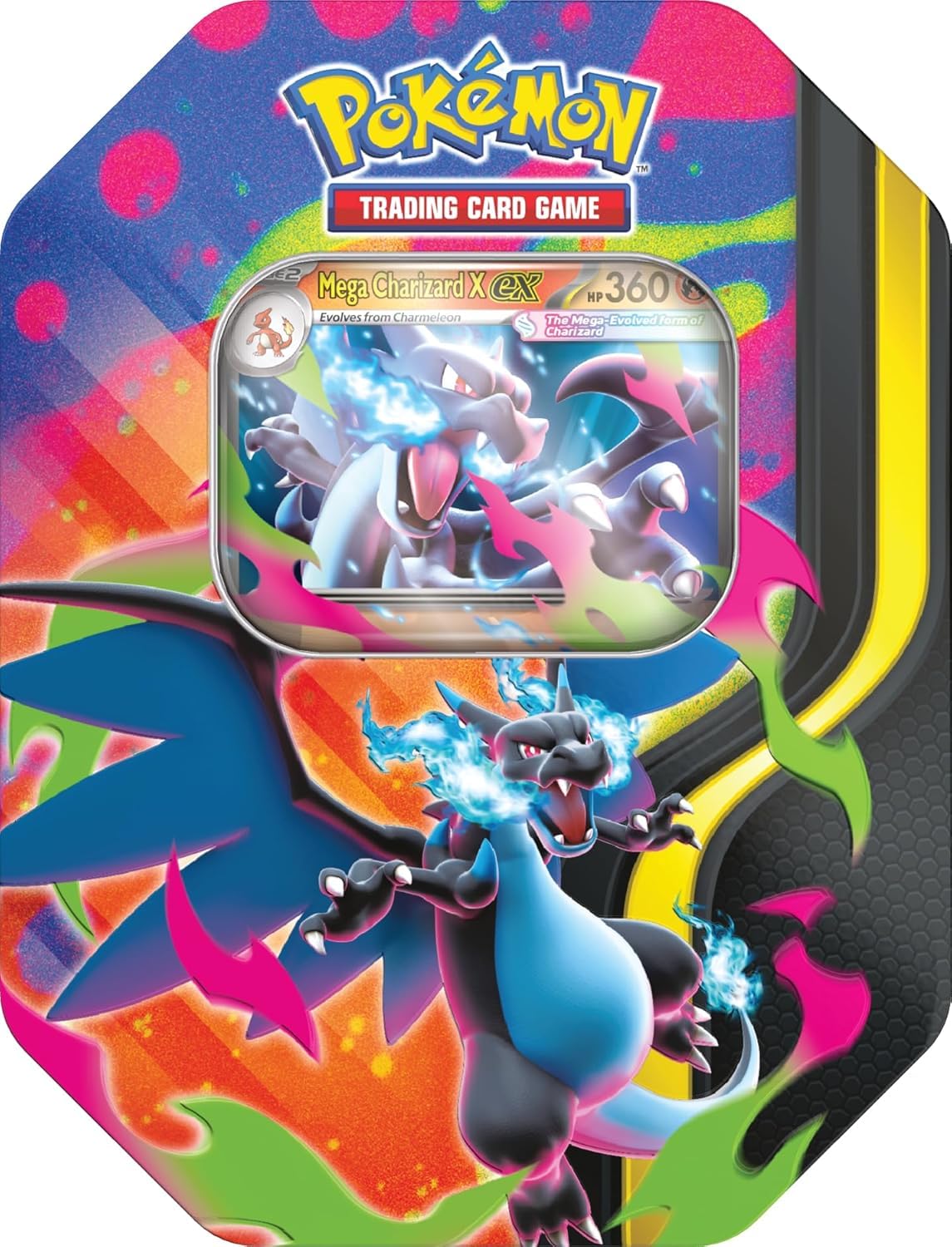Pokémon TCG Mega Charizard ex Promo Card and Tin with 4 Packs H609