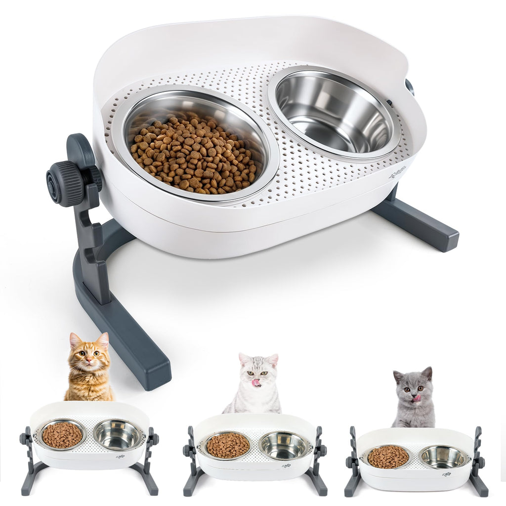 Height Adjustable Stainless Steel Cat Dog Bowls T32066