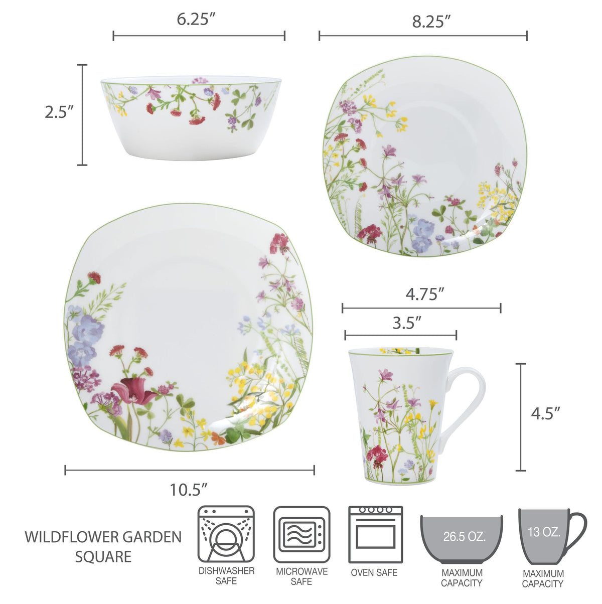 16-Piece Bone China Dinnerware Set Service for 4 K6010