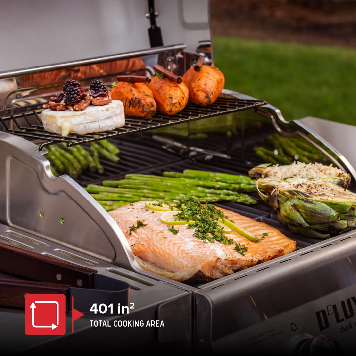 2 Burner Gas Grill with Foldable Shelves I6380