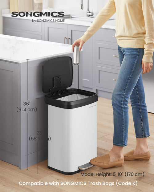 13 Gallon Stainless Steel Kitchen Trash Can X370864