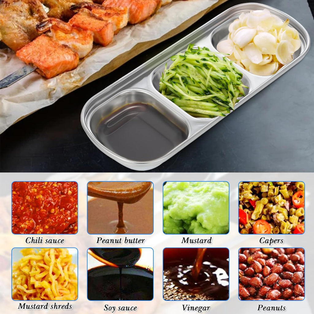 Stainless Multi-Grid Divided Feeding Tray 2 Pack F41835