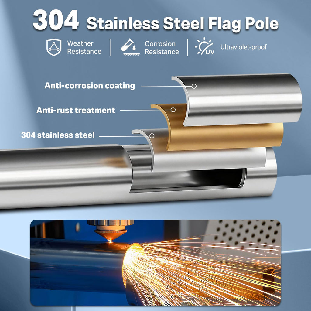 6FT 304 Stainless Steel Flag Pole C272