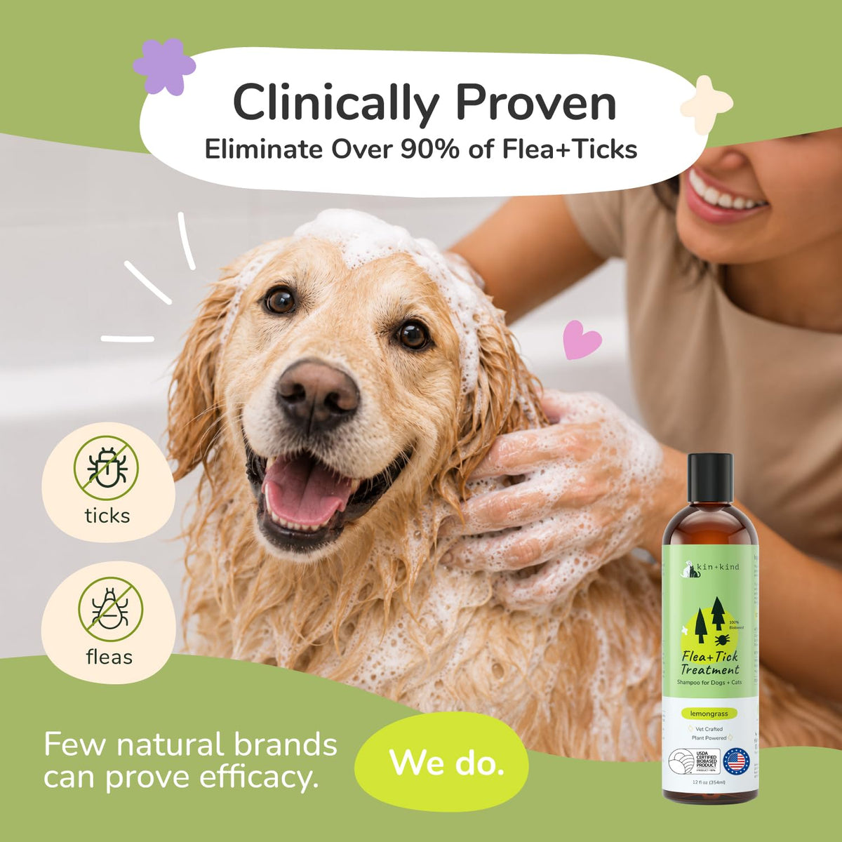 Lemongrass Flea & Tick Shampoo for Dogs & Cats 12 fl oz T572185