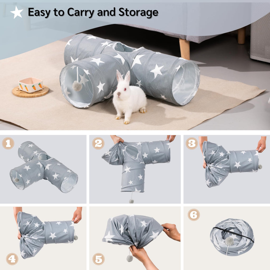3 Way Collapsible Rabbit Tunnel Toy H269