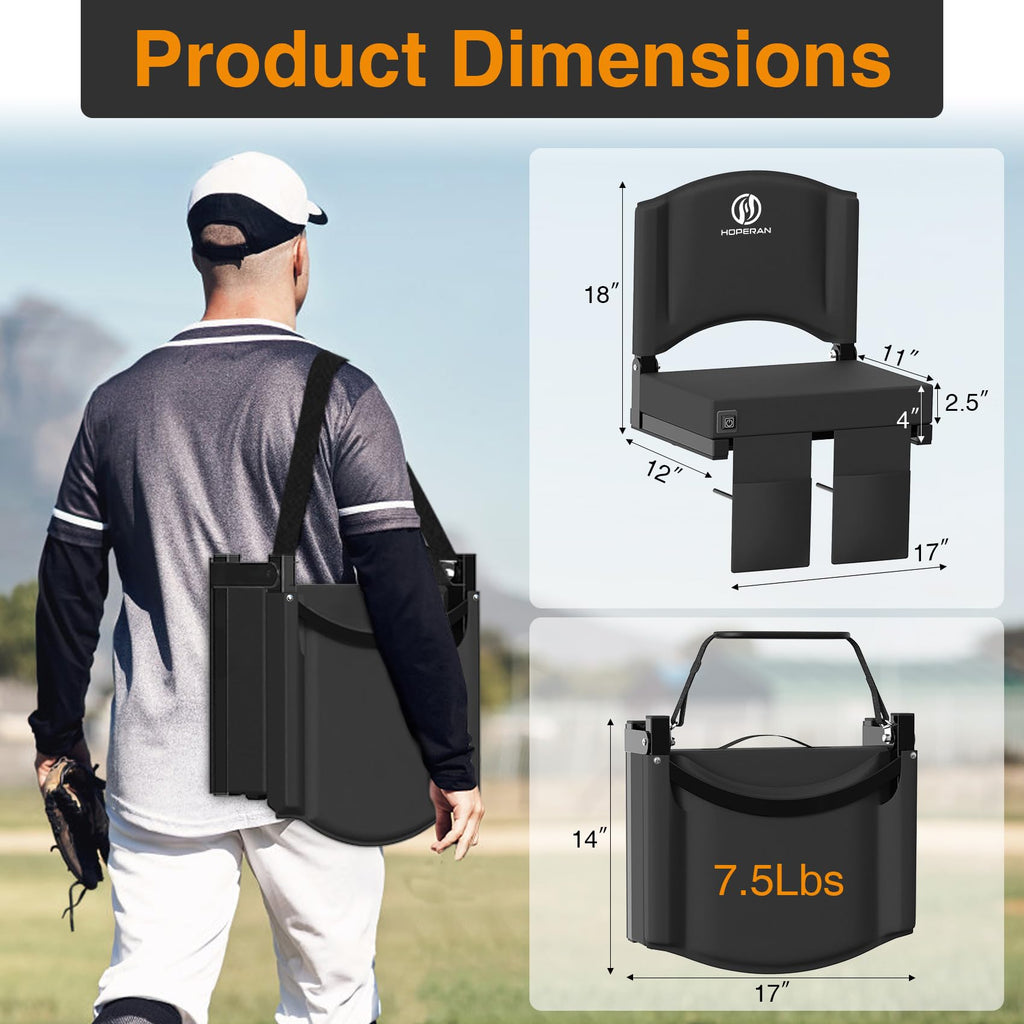 Heated Stadium Seats for Bleachers with Back Support A16256