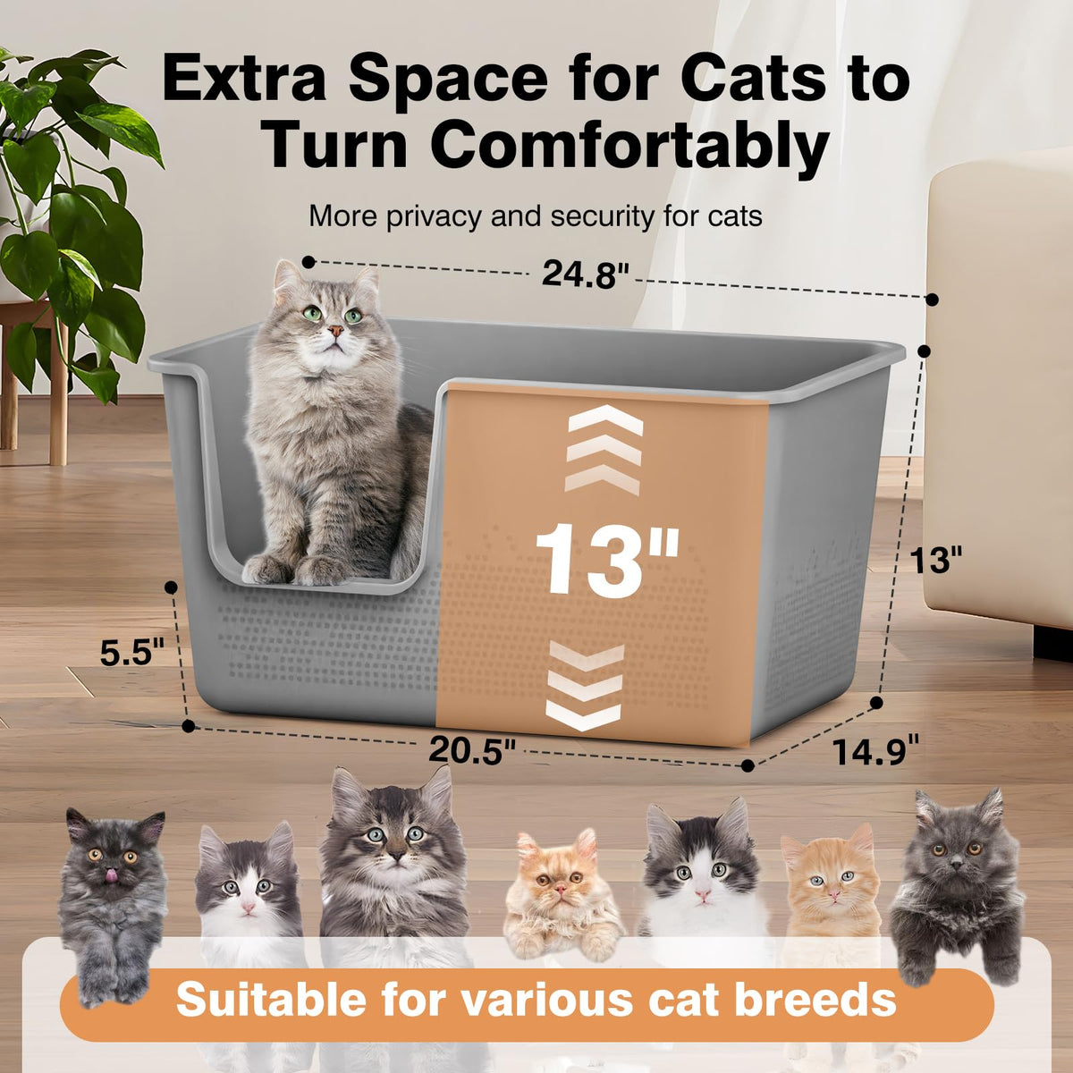Extra Large High Sided Cat Litter Box A47588