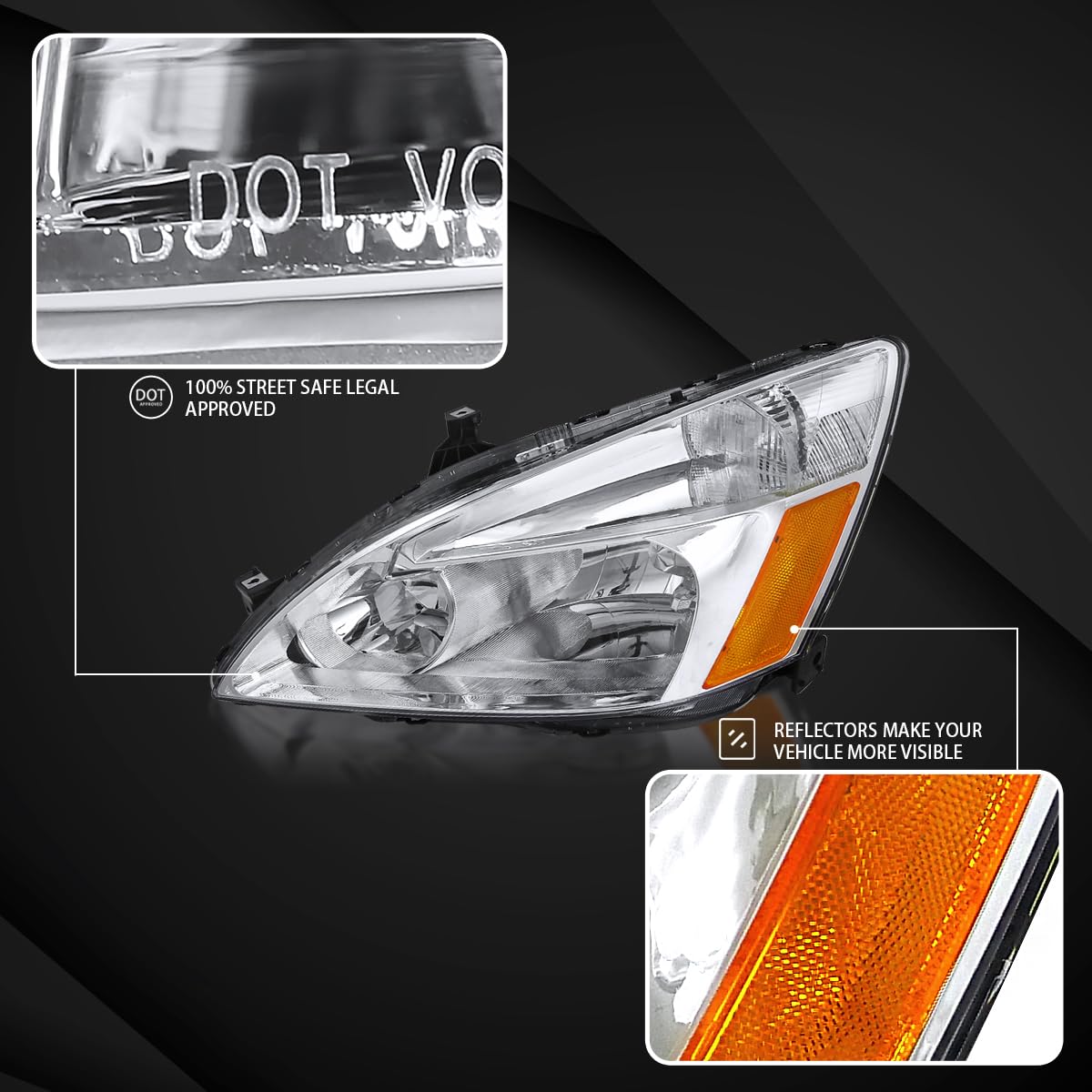 Chrome Left+Right Headlights I37225
