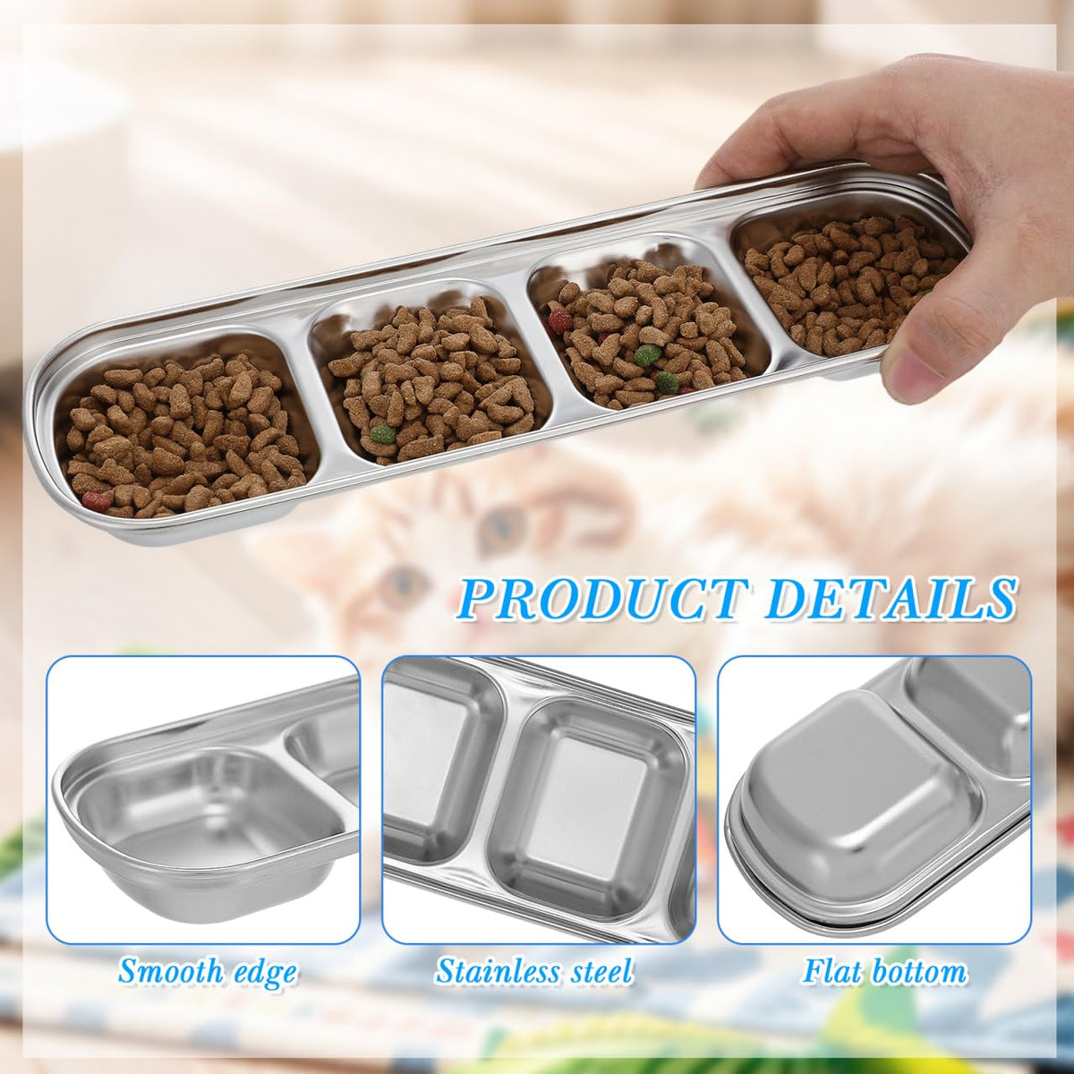 Stainless Multi-Grid Divided Feeding Tray 2 Pack F41835