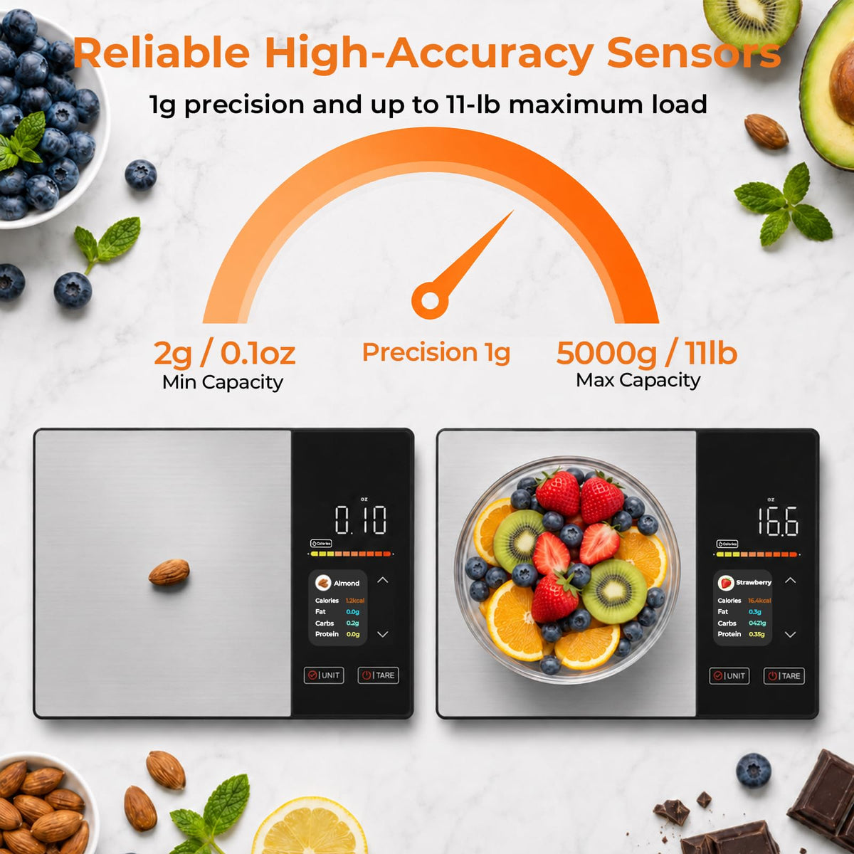 11lb Stainless Steel Digital Kitchen Scale H621