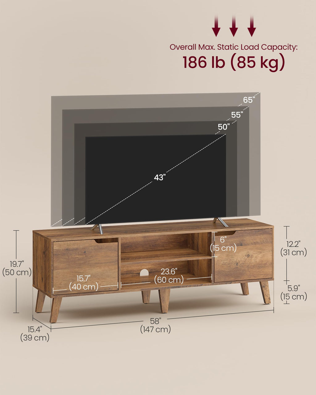TV Stand with Adjustable Shelf D2015