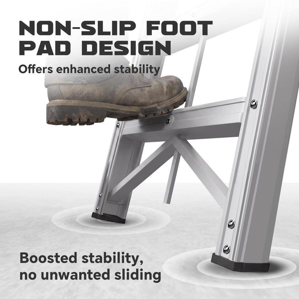 Aluminum Foldable 5-Step Ladder with Wide Anti-Slip Pedal G404