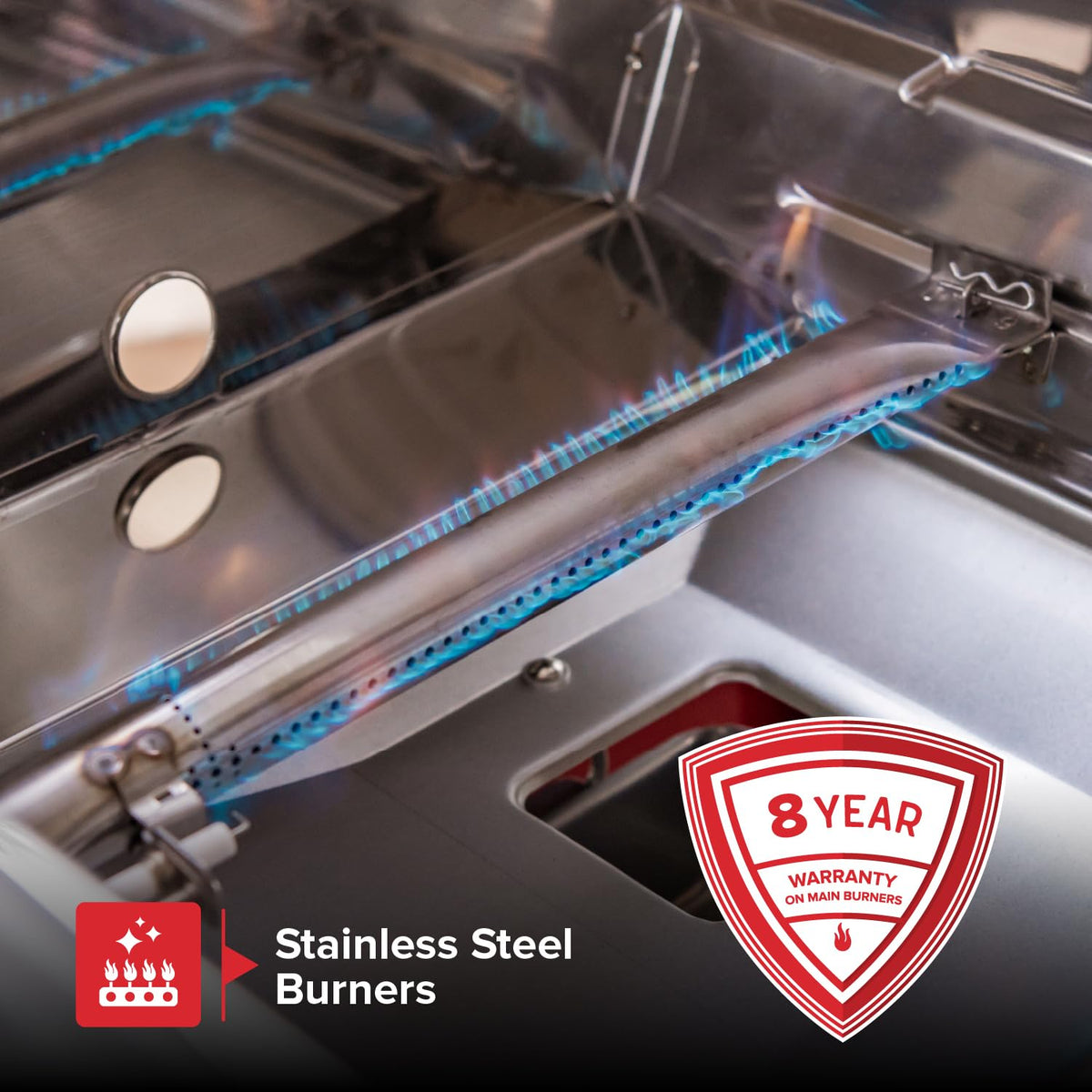 2 Burner Gas Grill with Foldable Shelves I6380