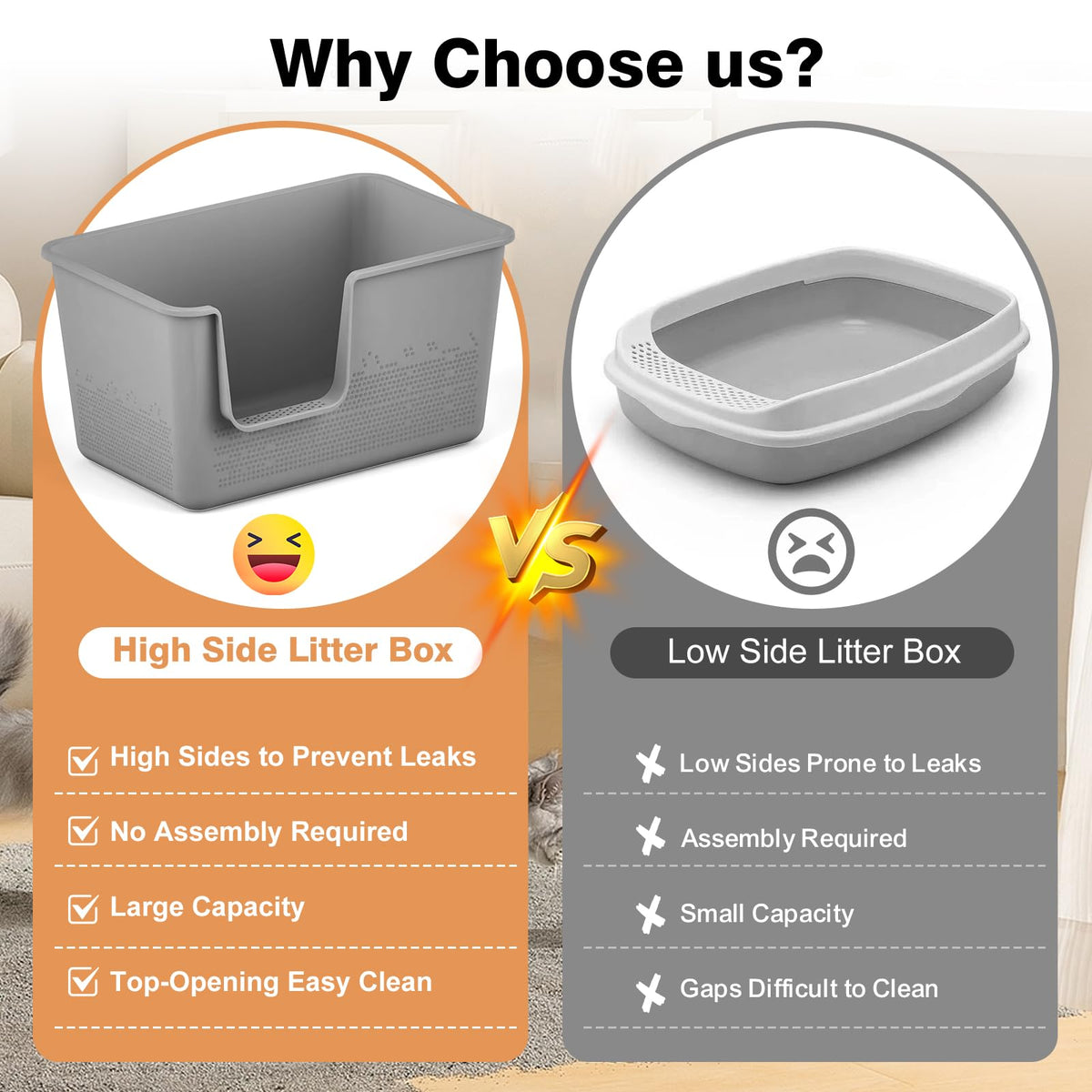 Extra Large High Sided Cat Litter Box A47588