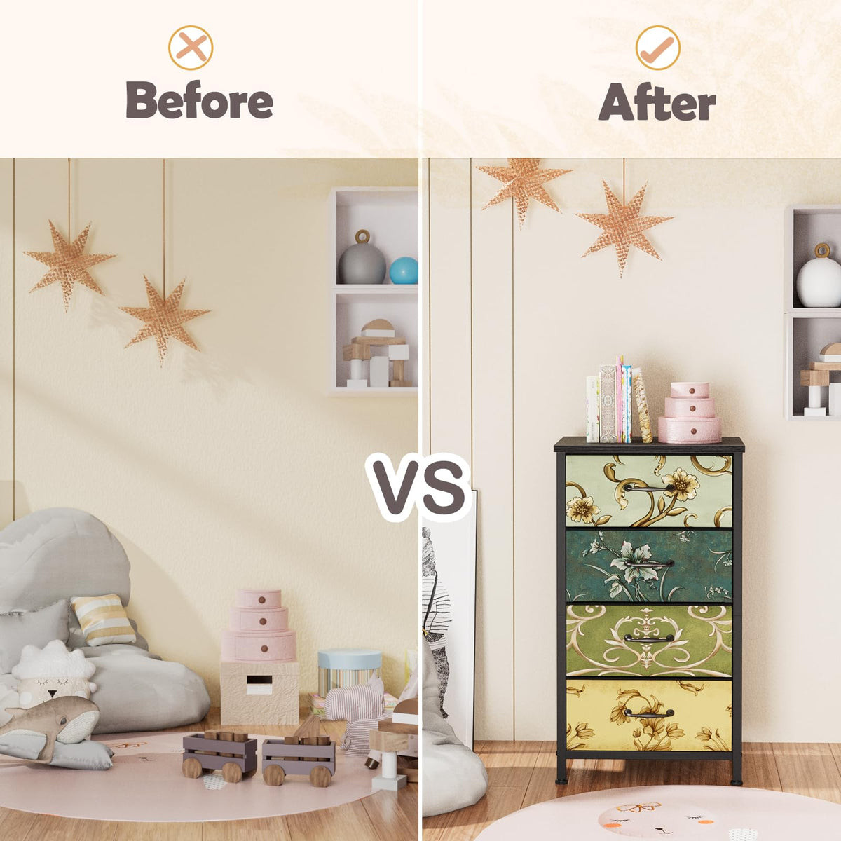 4 Drawer Fabric Dresser S415432