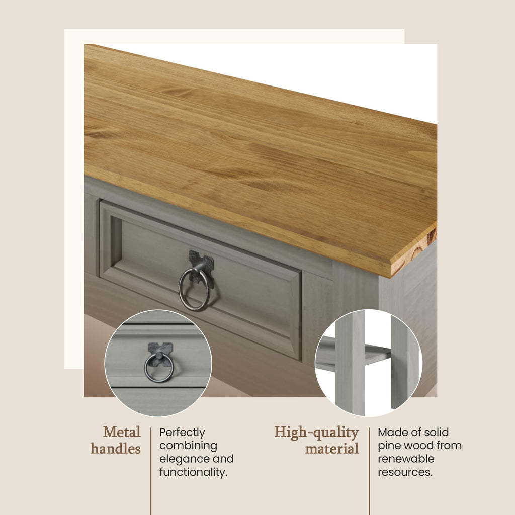 Solid Wood Console Table with 3 Drawers G698023
