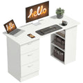 White Computer Desk with Drawers X33735
