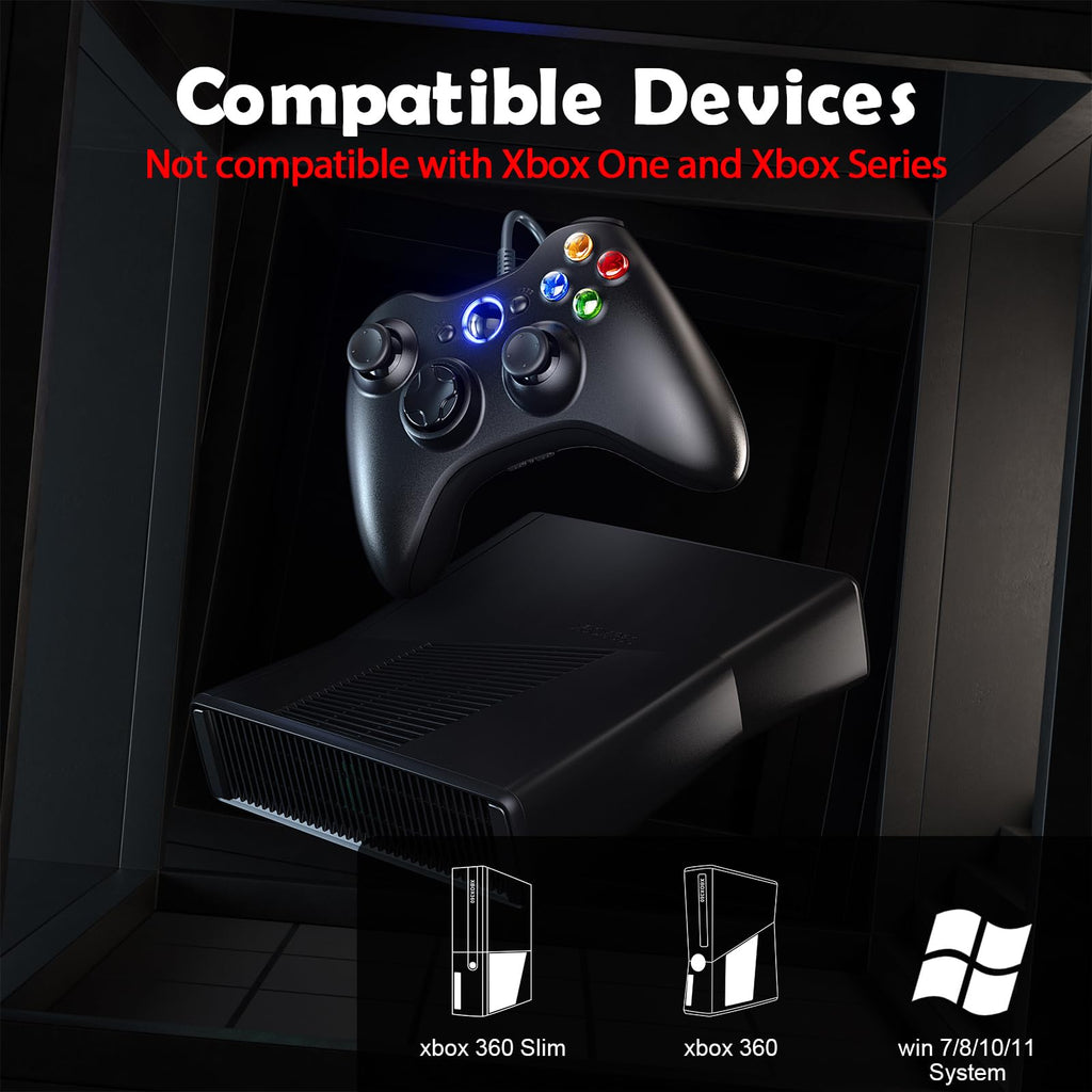 10ft Wired Controller with Upgraded Joystick, Double Shock, 2.5mm Audio Jack - 2 Pack B519