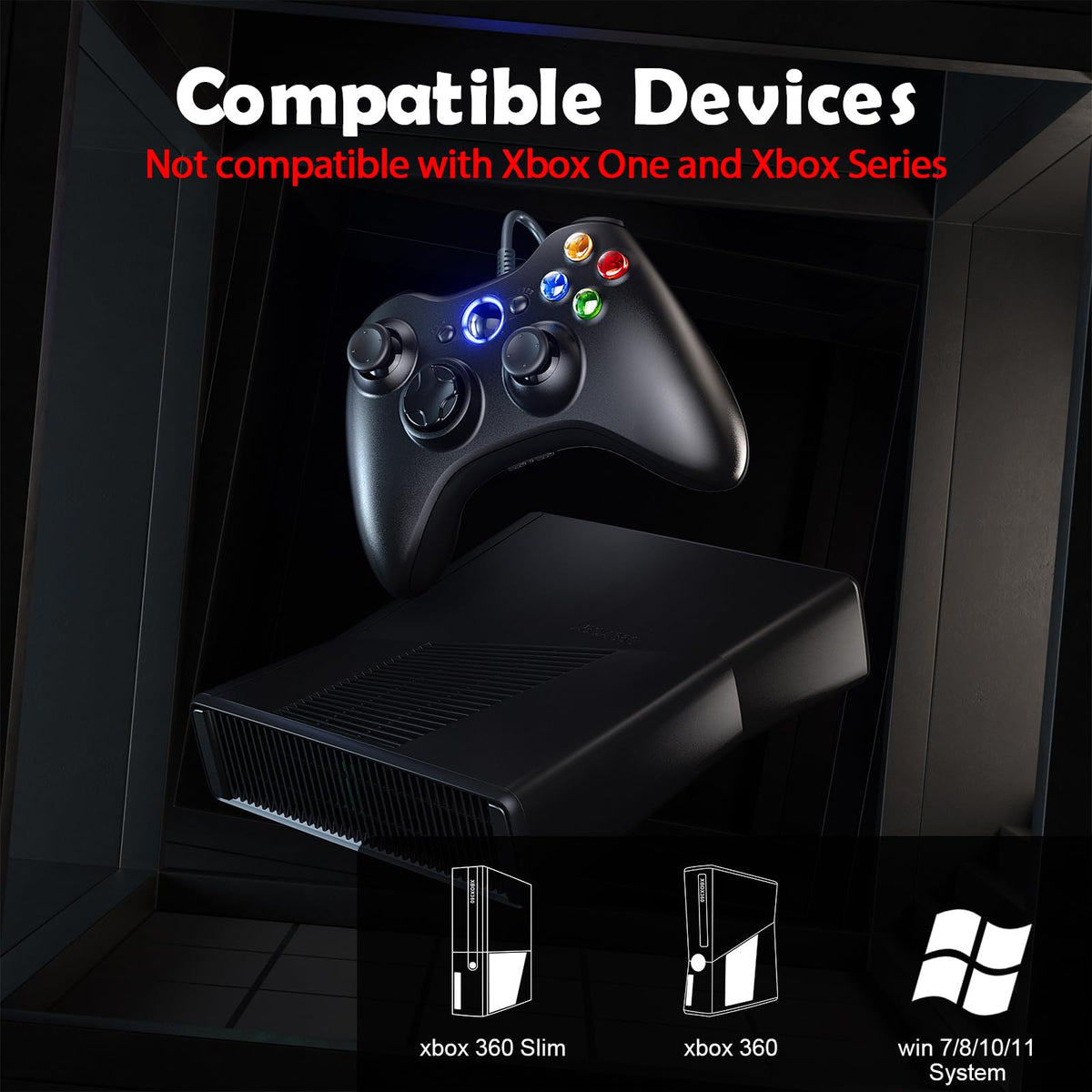 10ft Wired Controller with Upgraded Joystick, Double Shock, 2.5mm Audio Jack - 2 Pack B519