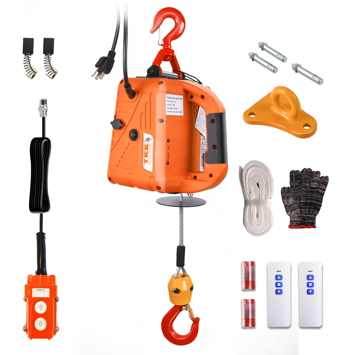 1500W 1100 lb Capacity Electric Hoist J626390