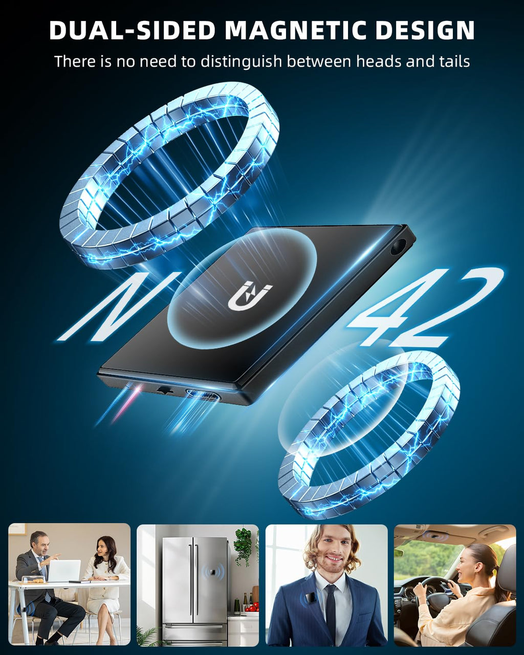 Mini Magnetic Voice Recorder, 128GB Recording Device with Playback E548052