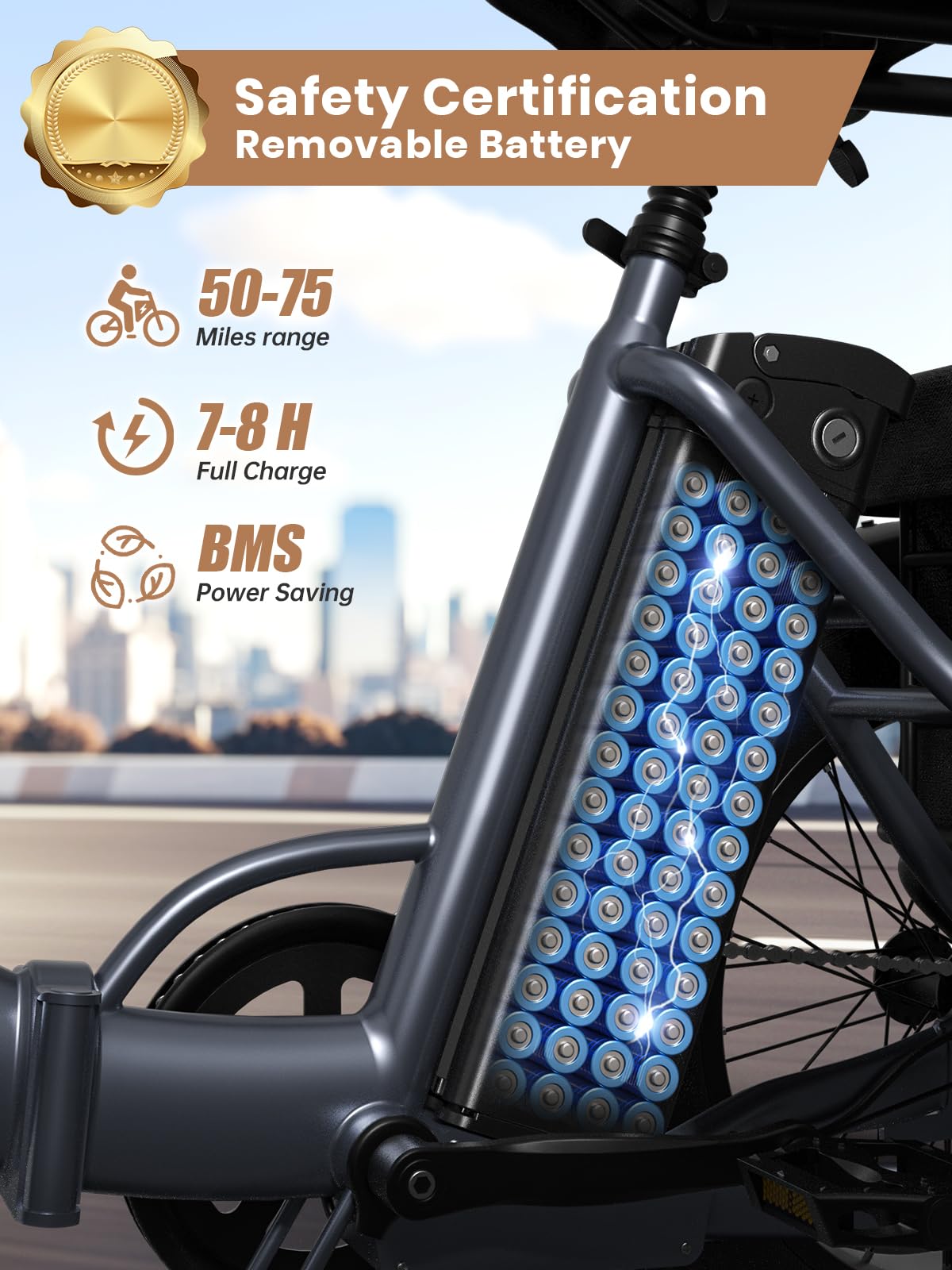 Electric Tricycle for Adults 1200W 36V 20AH Fat Tire Folding H620