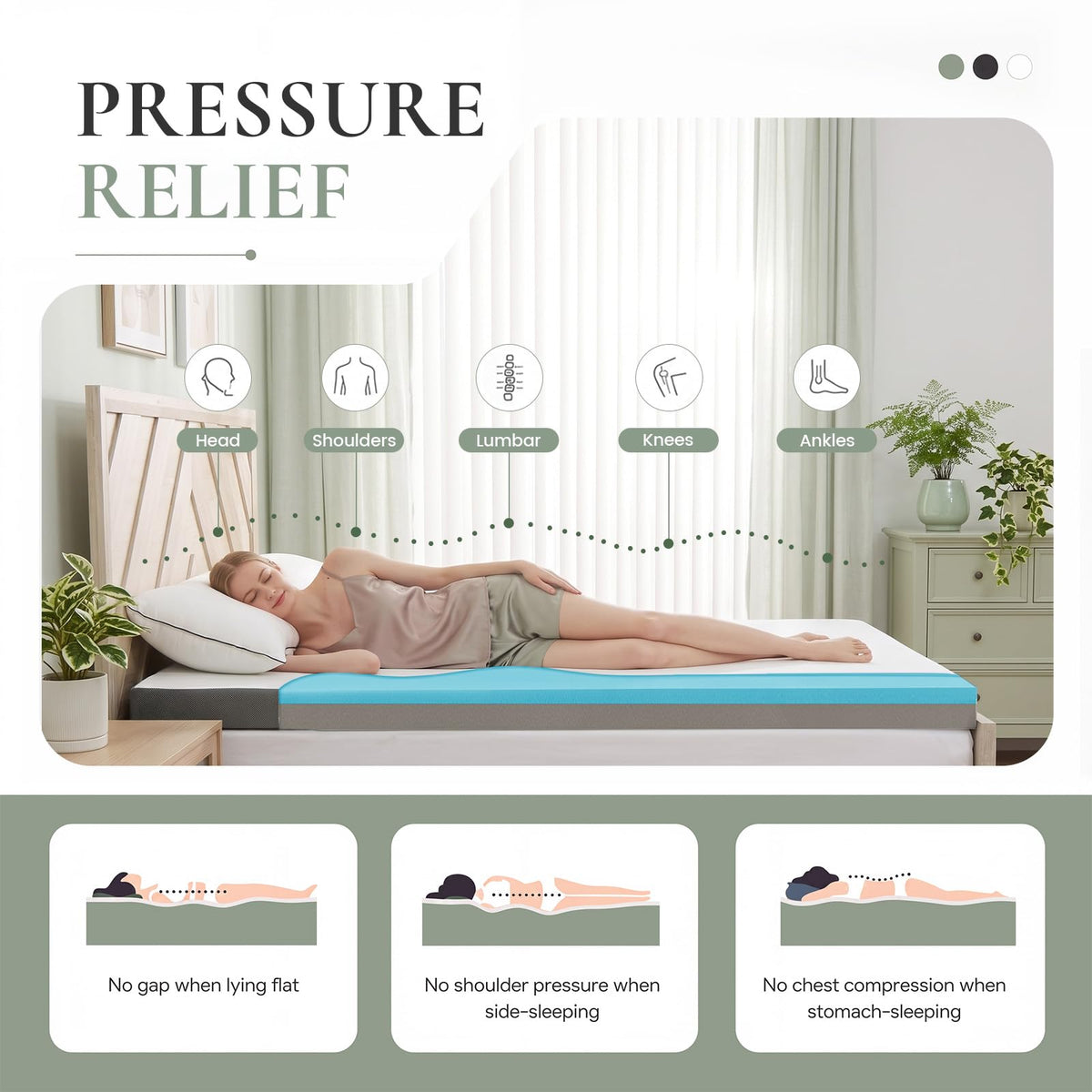 Twin Trifold Memory Foam Mattress with Washable Cover N827730