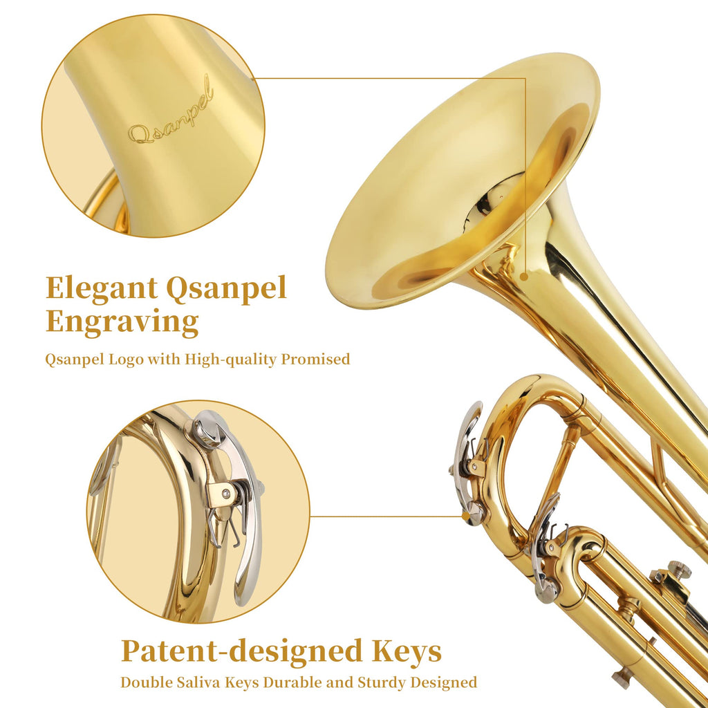 Gold Trumpet with Case, 7C Mouthpiece and Cleaning Kit Q65060