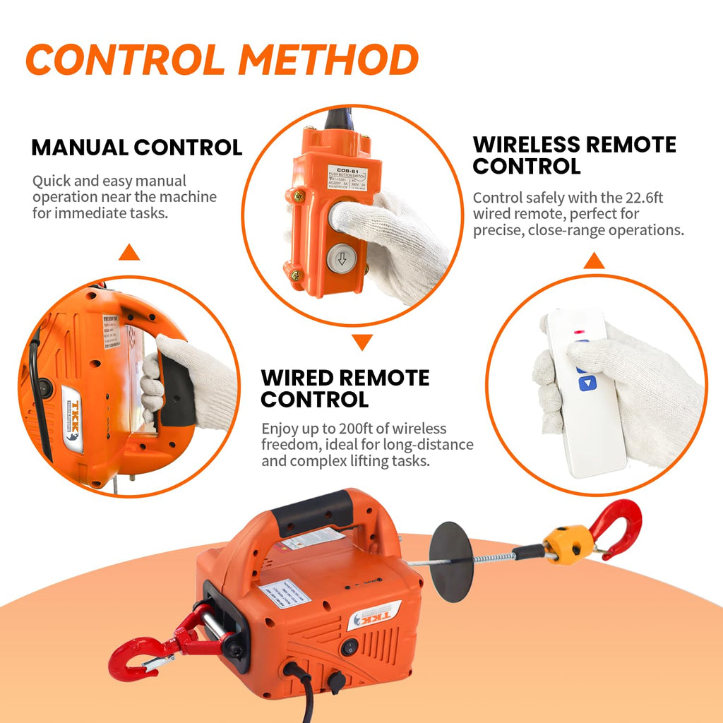 1500W 1100 lb Capacity Electric Hoist J626390