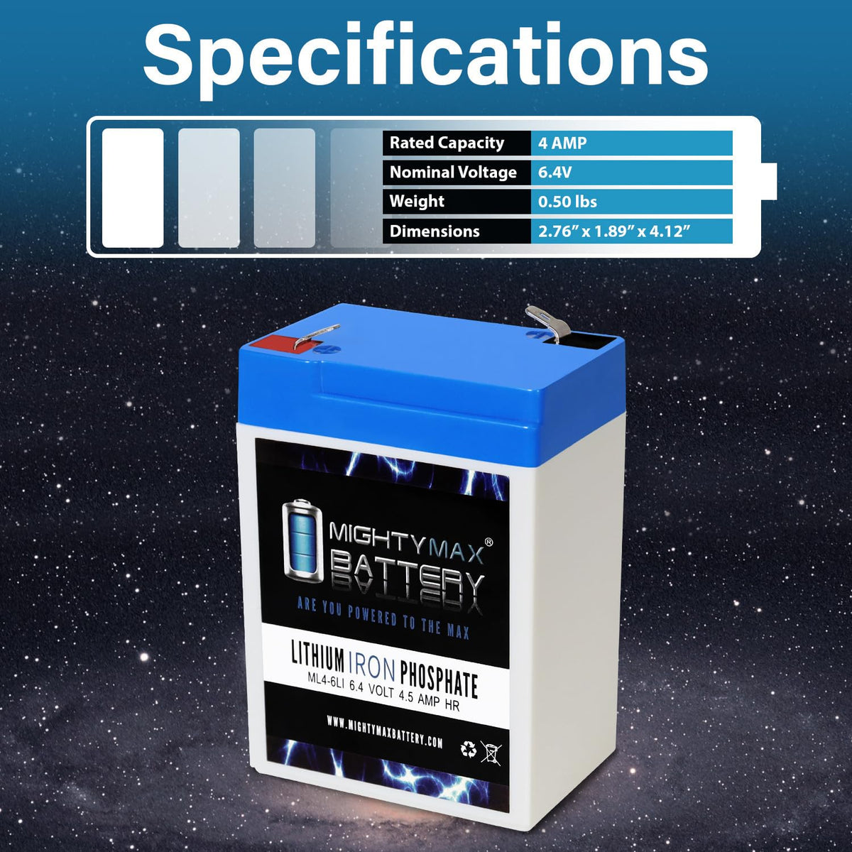 6V 4.5AH Lithium Replacement Battery N2463