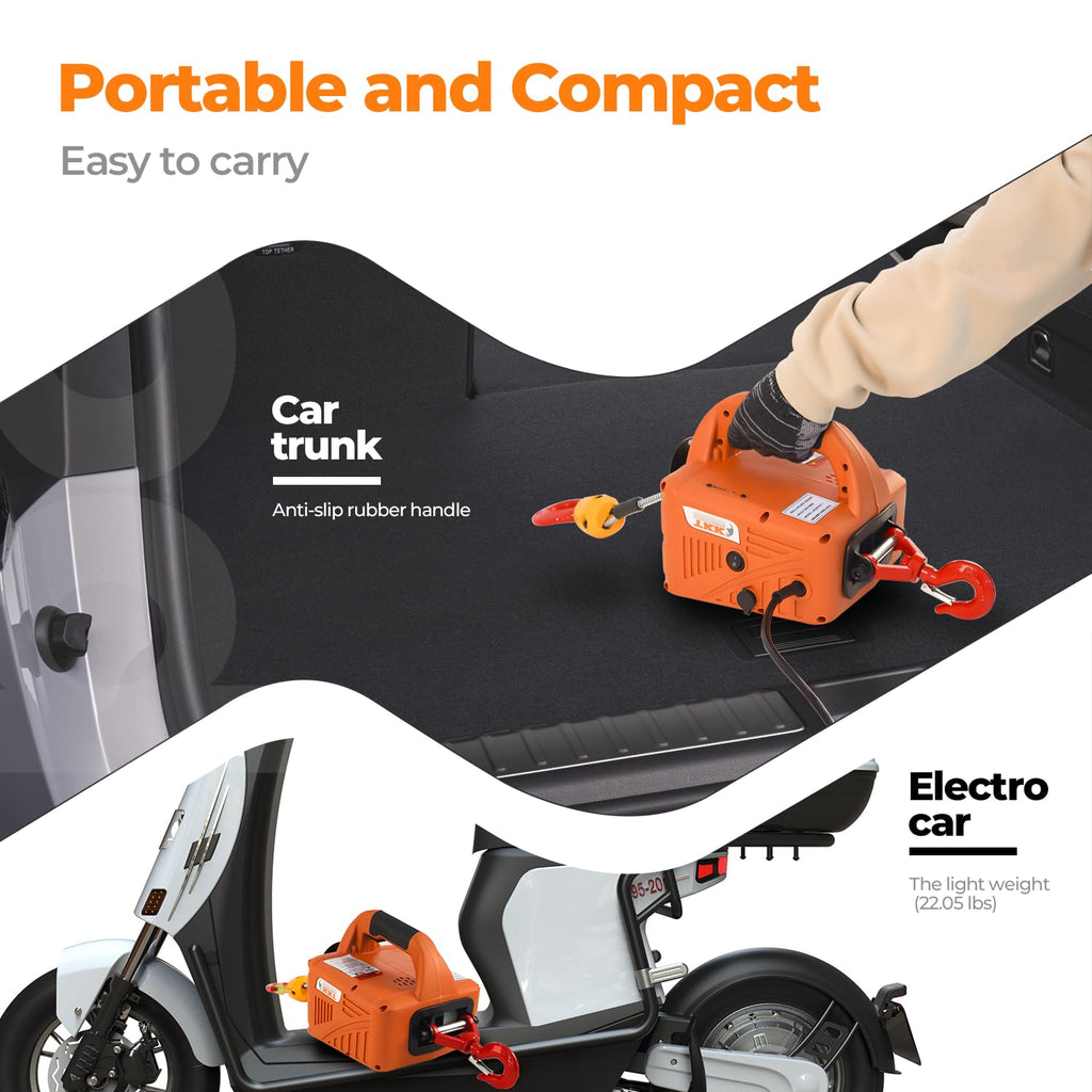 1500W 1100 lb Capacity Electric Hoist J626390