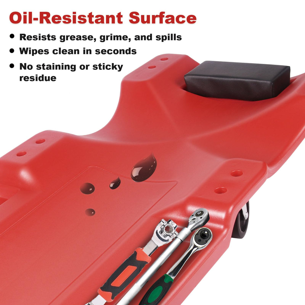 40 Inch Heavy Duty 500 lbs Rolling Car Creeper with Padded Headrest N276168
