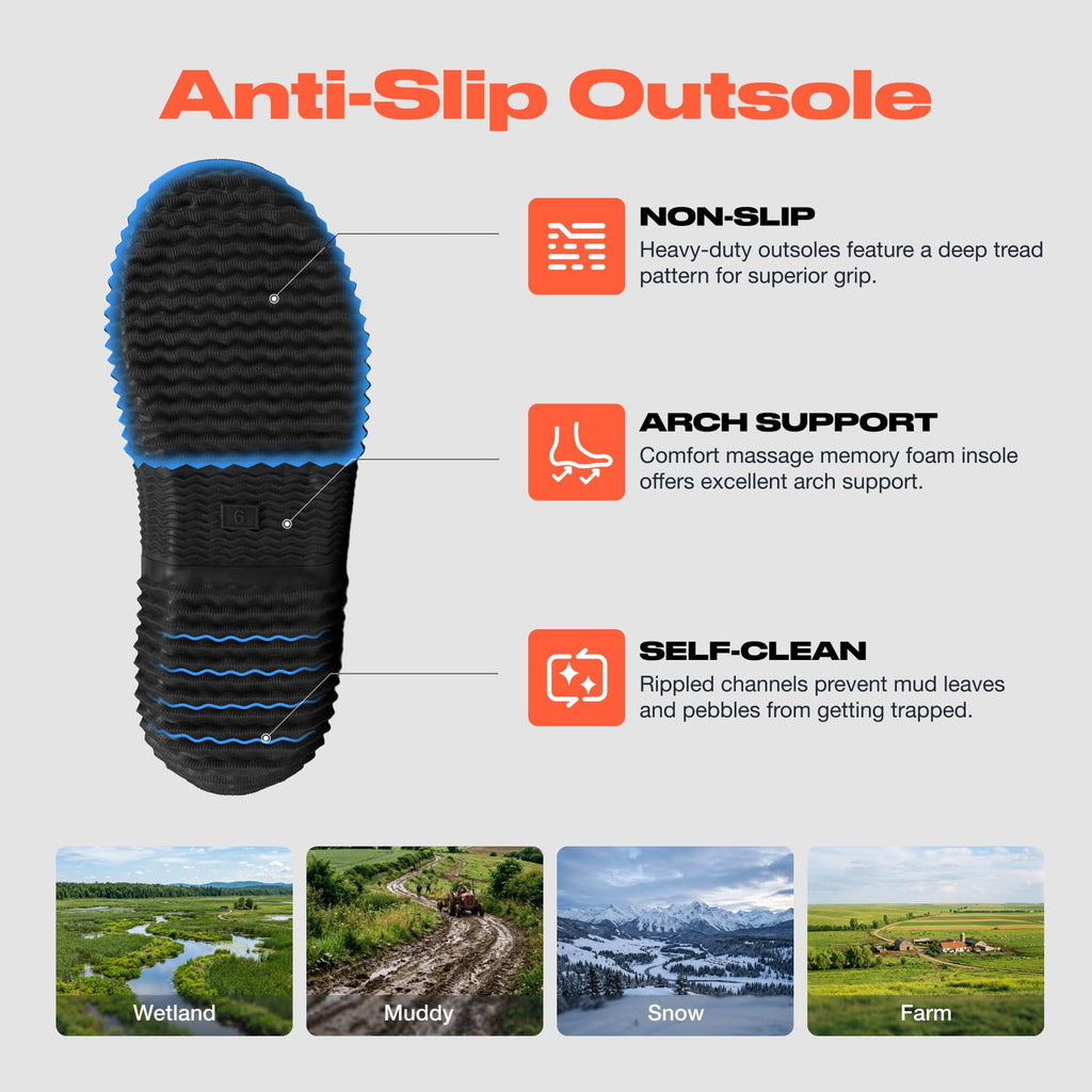 Women's Waterproof Insulated Neoprene Rubber Rain Boots Q3822