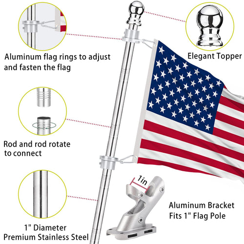 2 Pack 6 ft 1 inch Flag Poles G183776