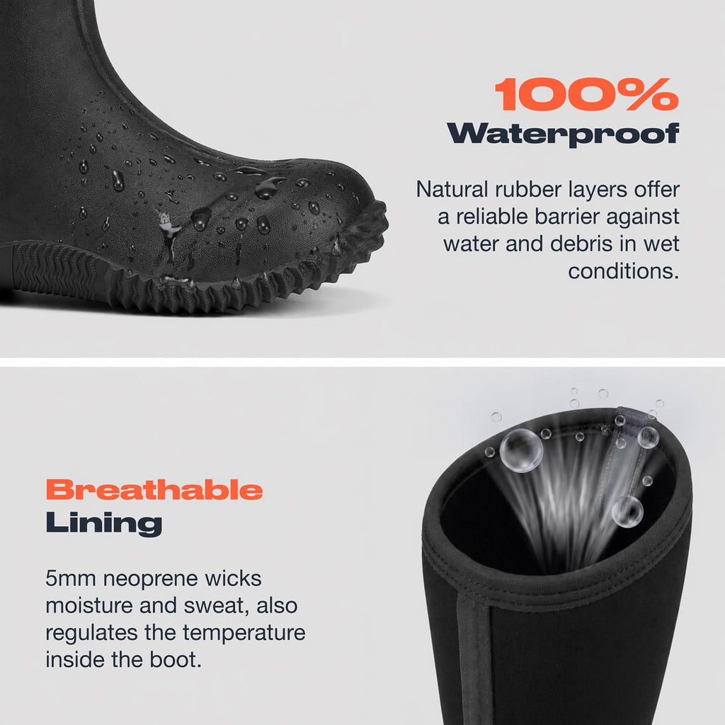 Women's Waterproof Insulated Neoprene Rubber Rain Boots Q3822