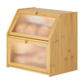 Extra Large Bamboo Wood Double Layer Bread Box G757296