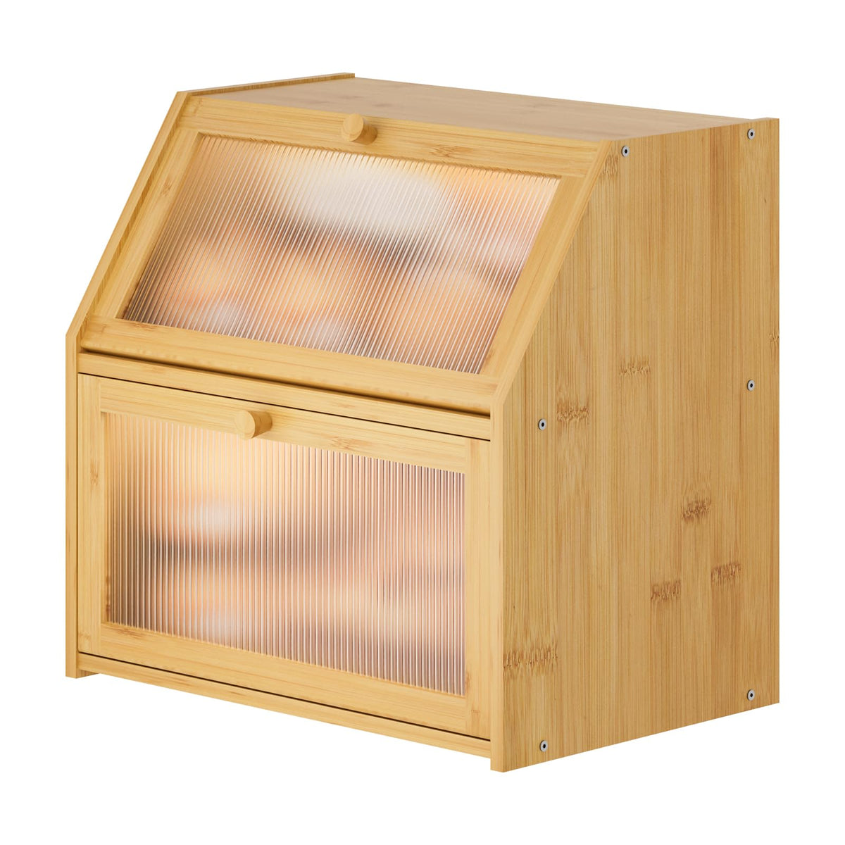Extra Large Bamboo Wood Double Layer Bread Box G757296