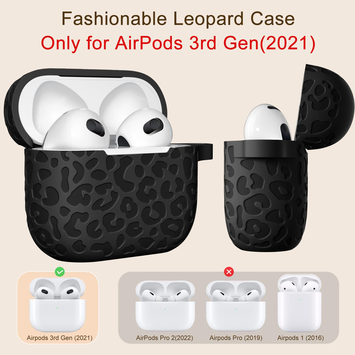 Black AirPod 3rd Generation Case with Keychain W79654
