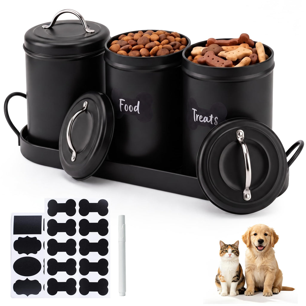 Airtight Dog Treat Container Set with Lid and Tray T14245