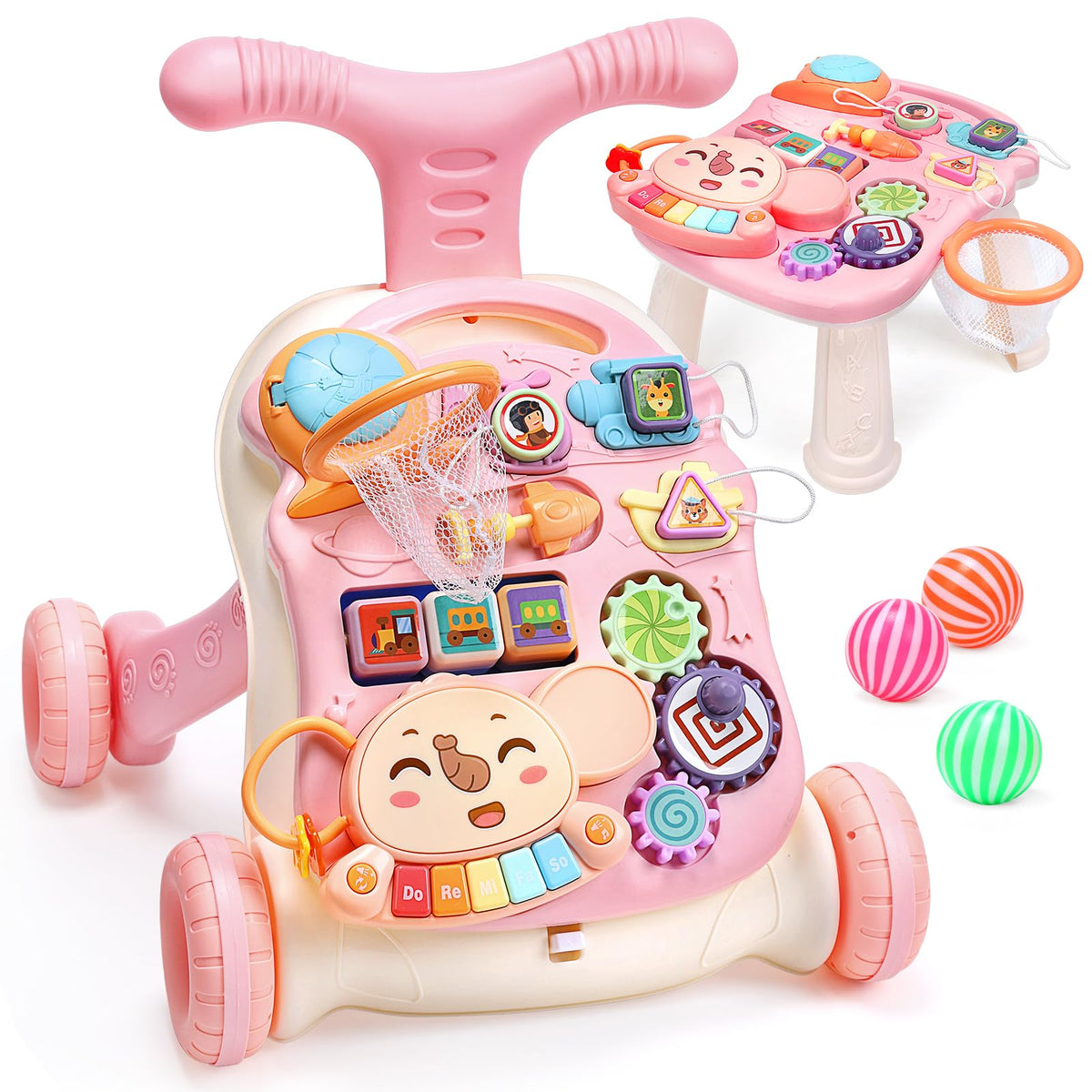 2-in-1 Baby Walker with Detachable Activity Center W633288