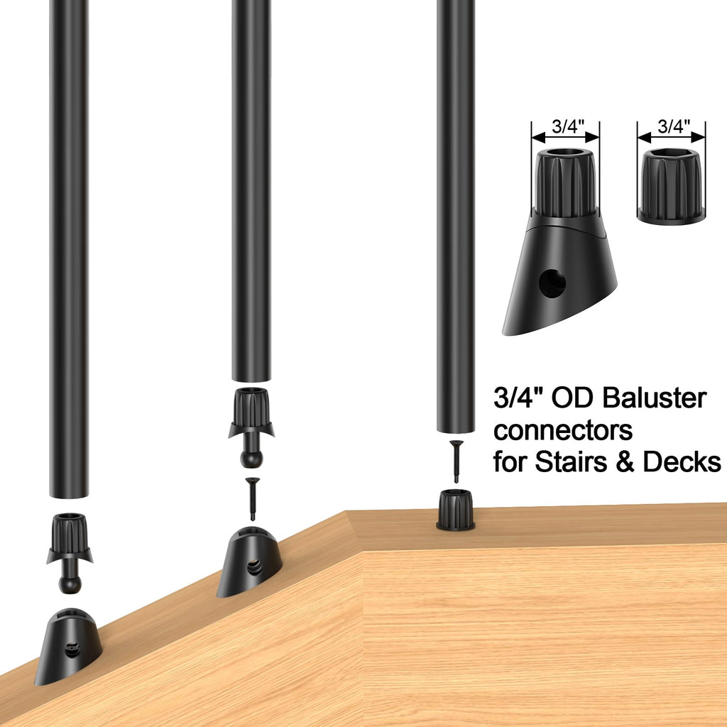 26" Black Aluminum Deck Balusters 120 Pack Q728706