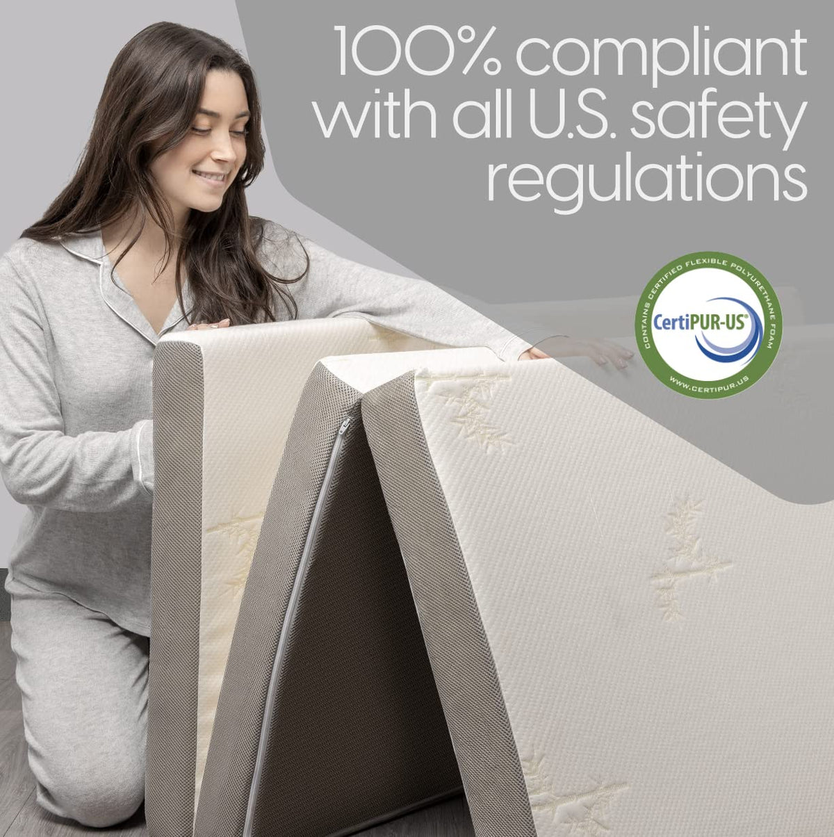 Queen Size 6 inch Memory Foam Trifold Mattress D720392