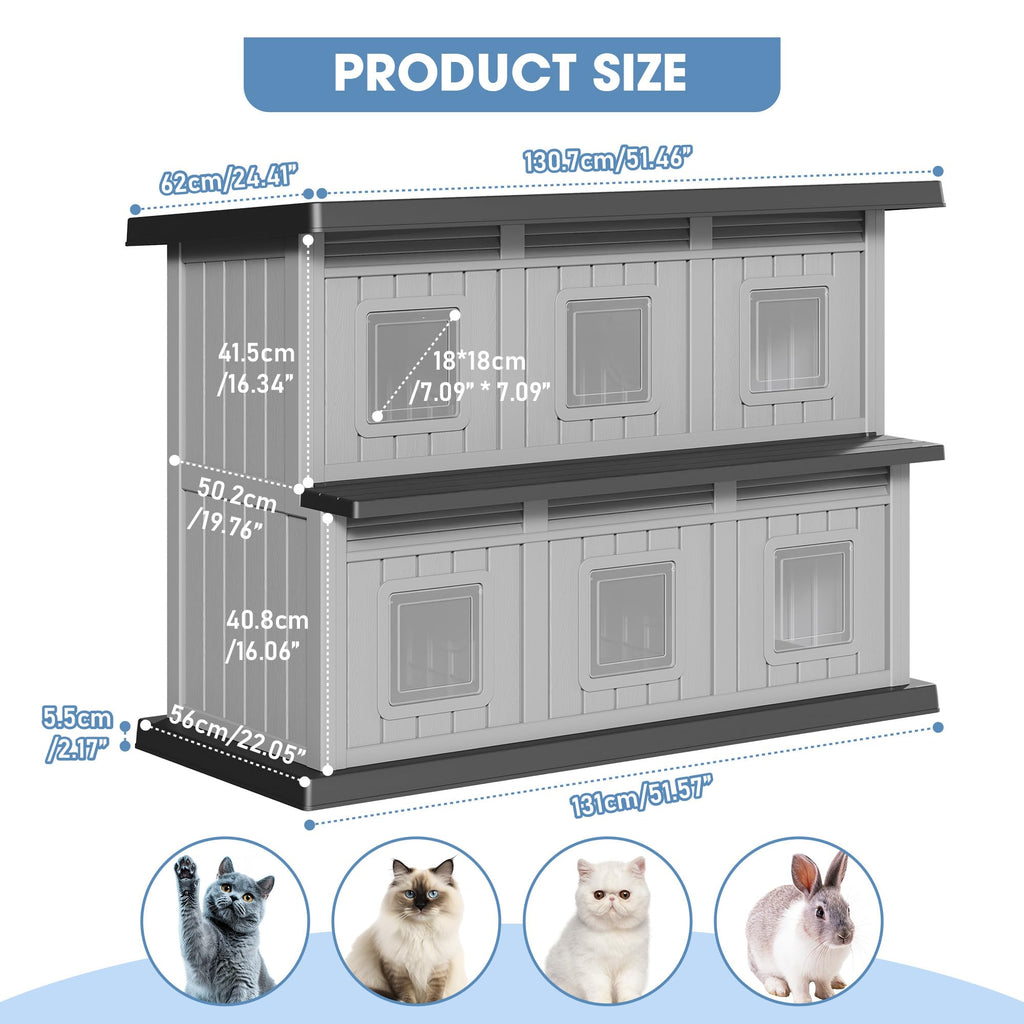 Weatherproof Insulated Outdoor Cat House E420