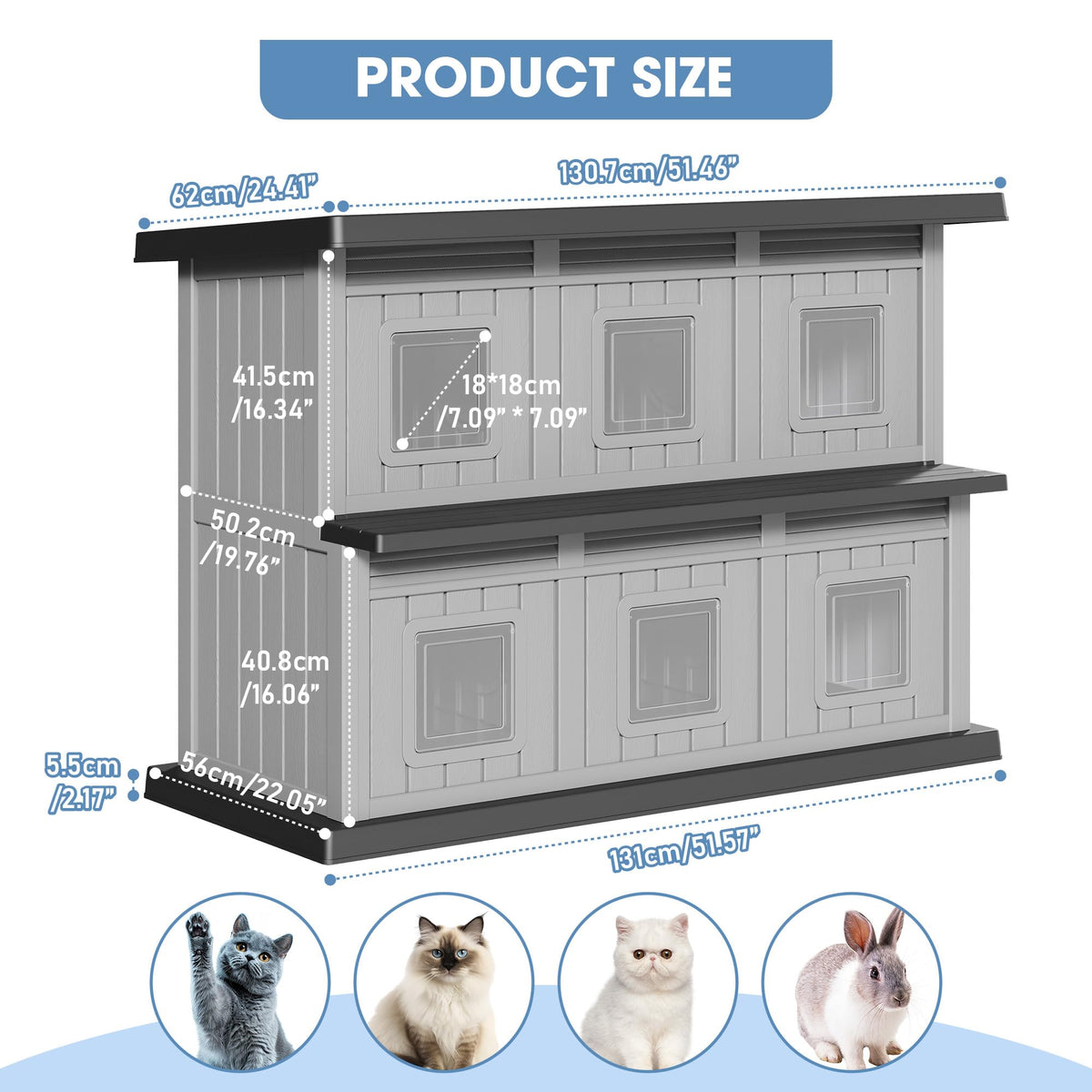Weatherproof Insulated Outdoor Cat House E420