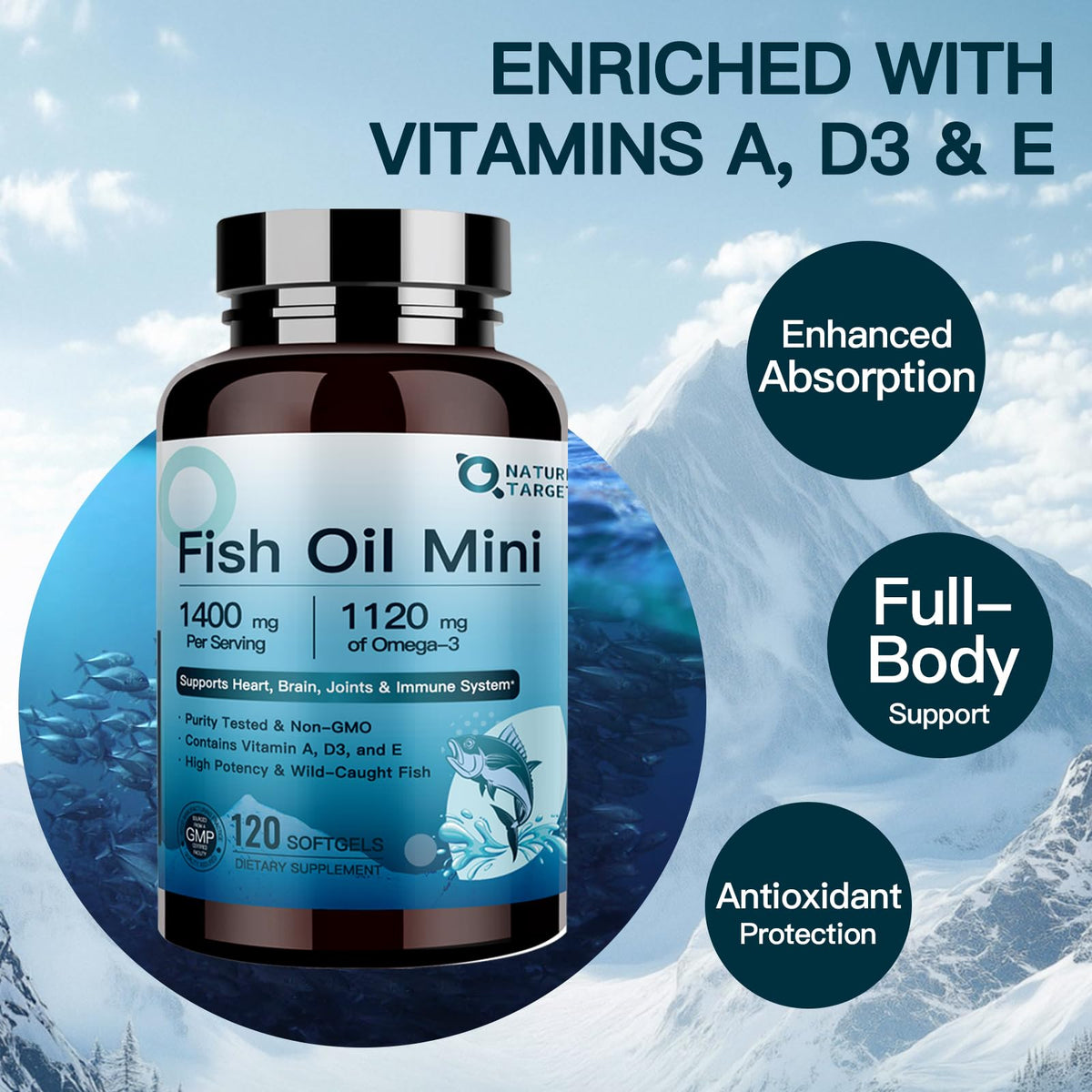 Fish Oil 1400 mg 120 Softgels Q61823